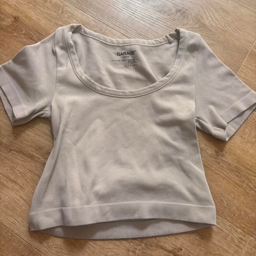 Garage white crop top size XS